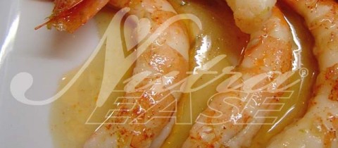 Langostinos con Lima y Comino